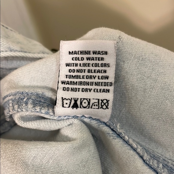 Retro Velvet Heart Denim Light Wash Short Sleeve Button Up Shacket XL - Picture 9 of 10